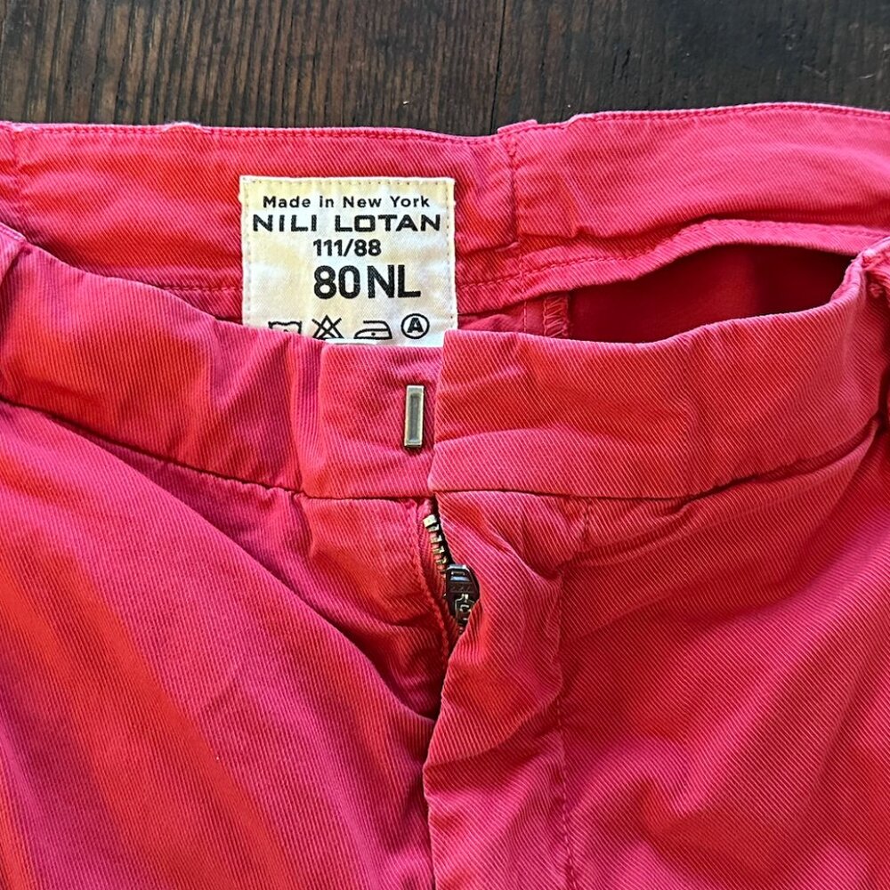Nili Lotan TWO Paris pants - drop crotch - size 8 , black and red - Picture 7 of 10